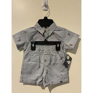 NWT Modern Moments Blue Sailboat Shirt & Shorts Outfit - 2T